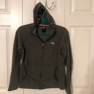 The north face grey full zip fitted hoodie Sz M